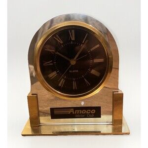 Vintage Amoco Motor Club Mantle Clock & Alarm
